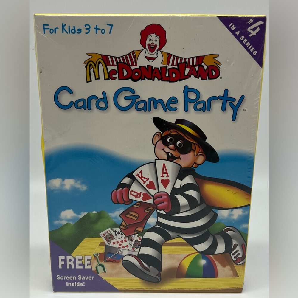 McDonald's McDonaldLand Card Game Party CD-ROM PC Kids Computer Game 1997 NIB